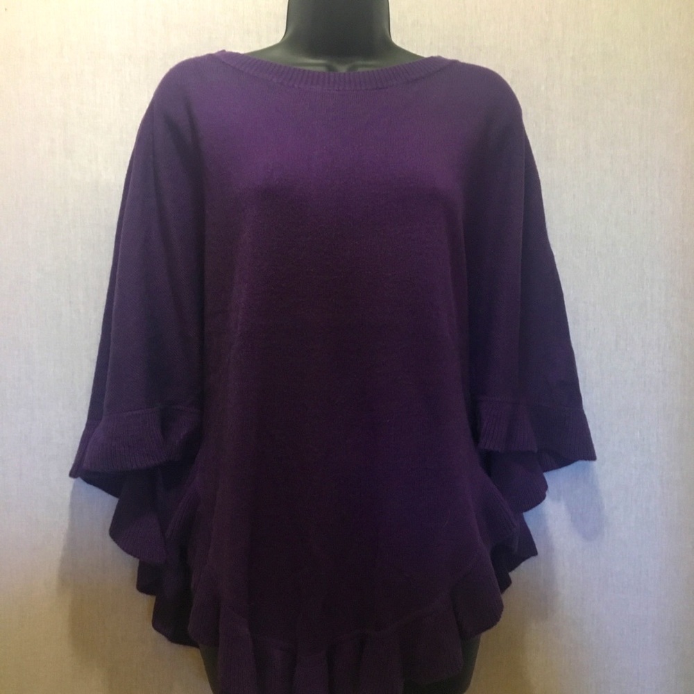 Karen Scott soft purple poncho style sweater